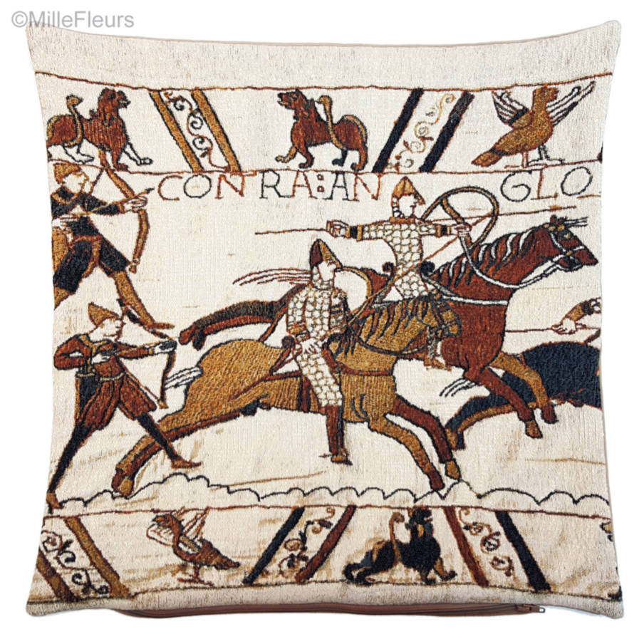 Contra Anglo Fundas de cojín Tapiz de Bayeux - Mille Fleurs Tapestries