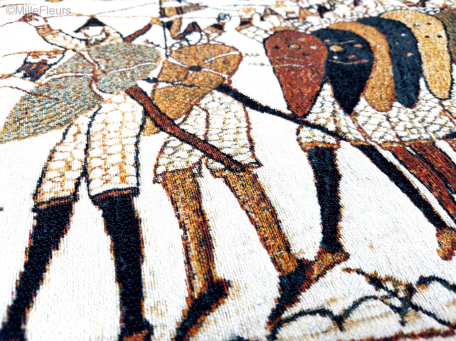 El Combate Fundas de cojín Tapiz de Bayeux - Mille Fleurs Tapestries