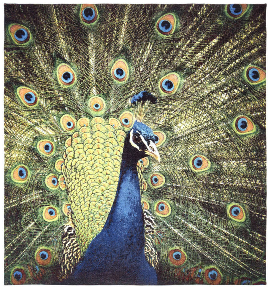 Proud Peacock Wall tapestries Contemporary Artwork - Mille Fleurs Tapestries
