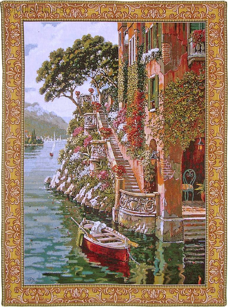 Villa à Lac de Como Tapisseries murales Bob Pejman - Mille Fleurs Tapestries