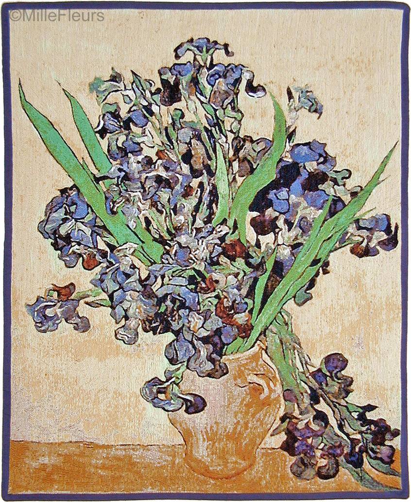 Irises (Van Gogh), beige Wall tapestries Vincent Van Gogh - Mille Fleurs Tapestries