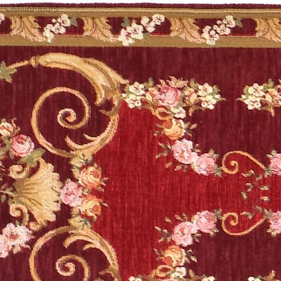 Haiti, rouge Chemins de table Traditionnel - Mille Fleurs Tapestries