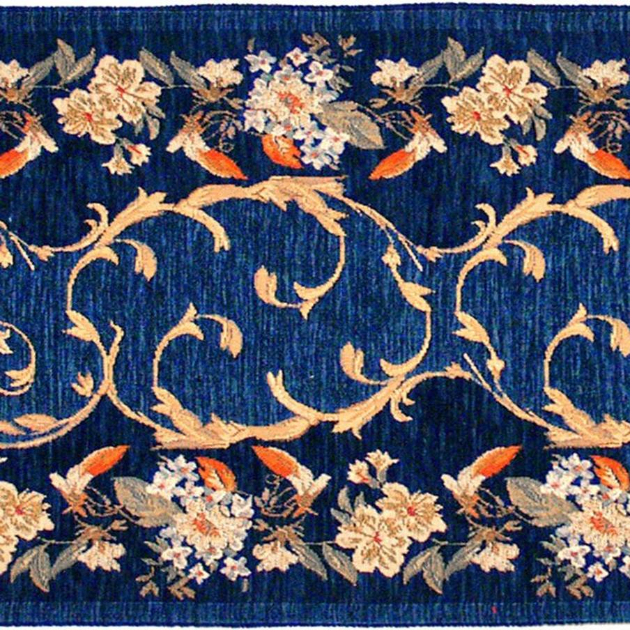 Zitta, bleu Chemins de table Traditionnel - Mille Fleurs Tapestries