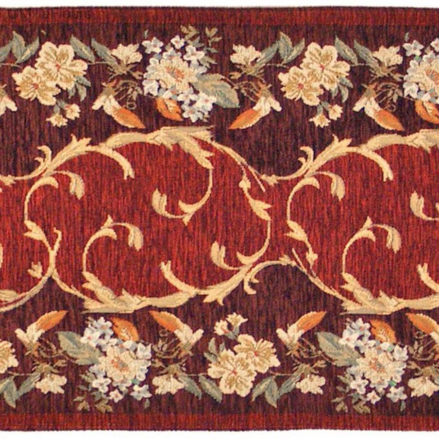 Zitta, borgoña Caminos de mesa Tradicional - Mille Fleurs Tapestries