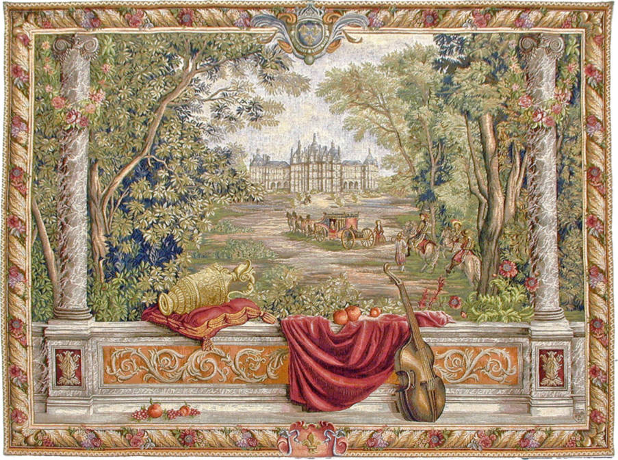 Castillo en Verdure Tapices de pared Tapices con Seda - Mille Fleurs Tapestries