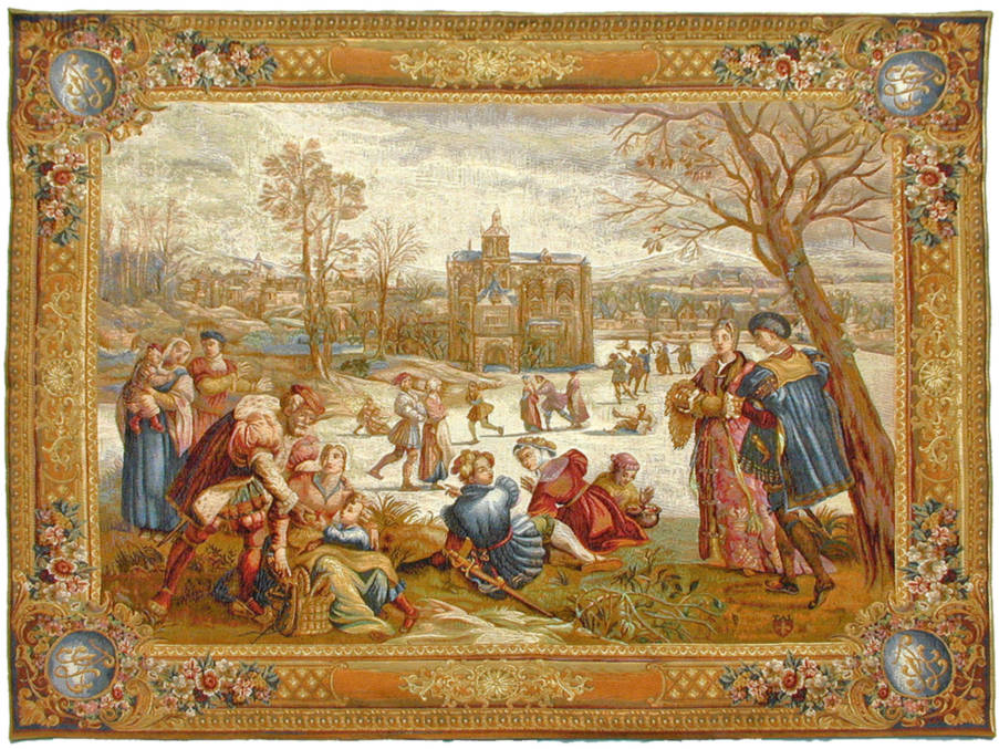 Winter Wandtapijten Wandtapijten met Zijde - Mille Fleurs Tapestries