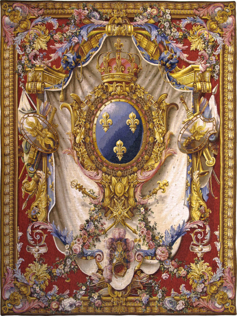 Gran Escudo de Armas, red Tapices de pared Tapices con Seda - Mille Fleurs Tapestries