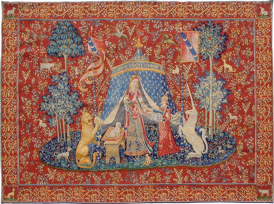 Deseo Tapices de pared Dama con Unicornio - Mille Fleurs Tapestries