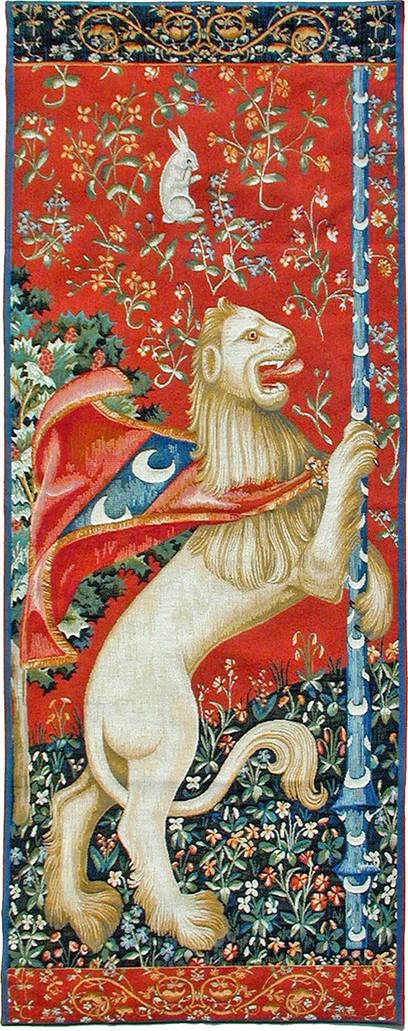 Leeuw Wandtapijten Dame en de Eenhoorn - Mille Fleurs Tapestries