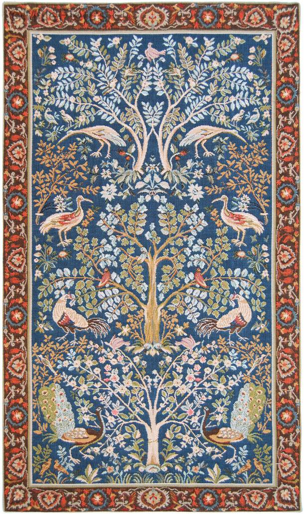Tree of Life (William Morris), blue Wall tapestries William Morris and Co - Mille Fleurs Tapestries