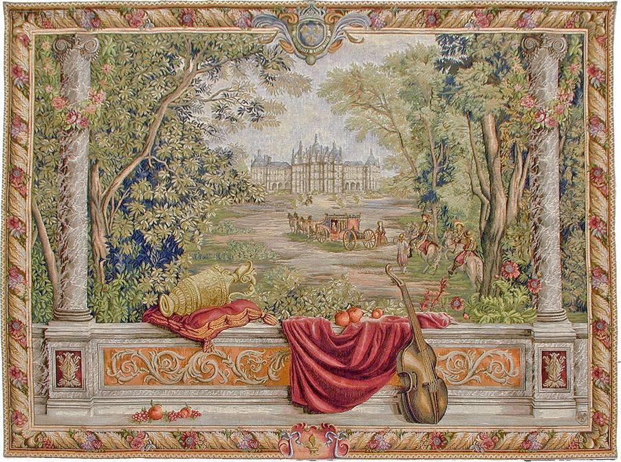 Castle in Greenery Wall tapestries Castles - Mille Fleurs Tapestries