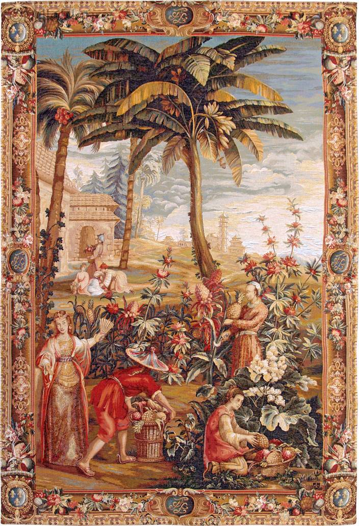 Pineapple Pickers Wall tapestries Orientalism - Mille Fleurs Tapestries