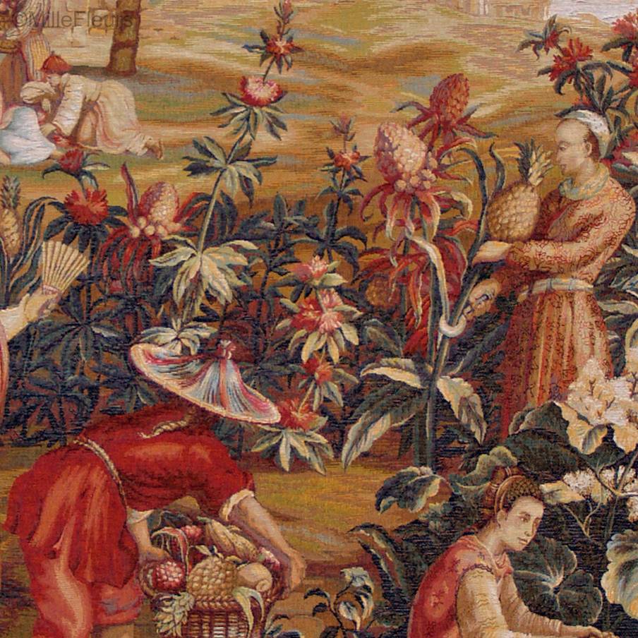 Pineapple Pickers, part Wall tapestries Orientalism - Mille Fleurs Tapestries