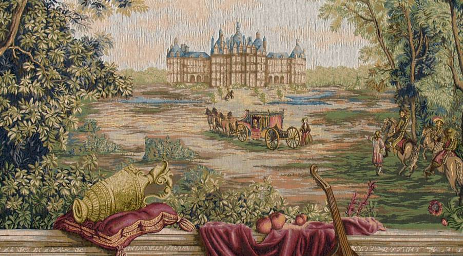 Castle in Greenery Wall tapestries Castles - Mille Fleurs Tapestries