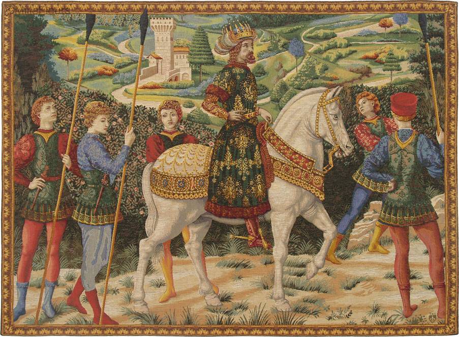 Melchior Tapisseries murales Chevaliers Médiévaux - Mille Fleurs Tapestries