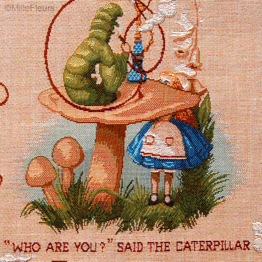 The Caterpillar Housses de coussin Alice au Pays des Merveilles - Mille Fleurs Tapestries