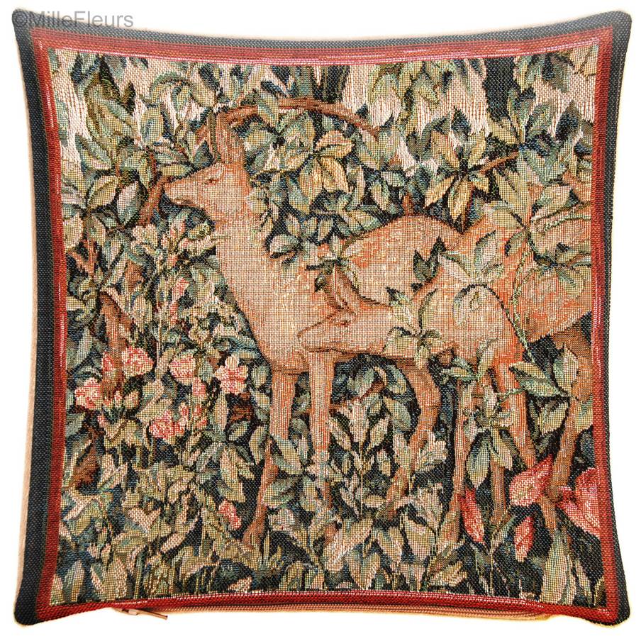 Twee Herten (William Morris) Sierkussens William Morris & Co - Mille Fleurs Tapestries