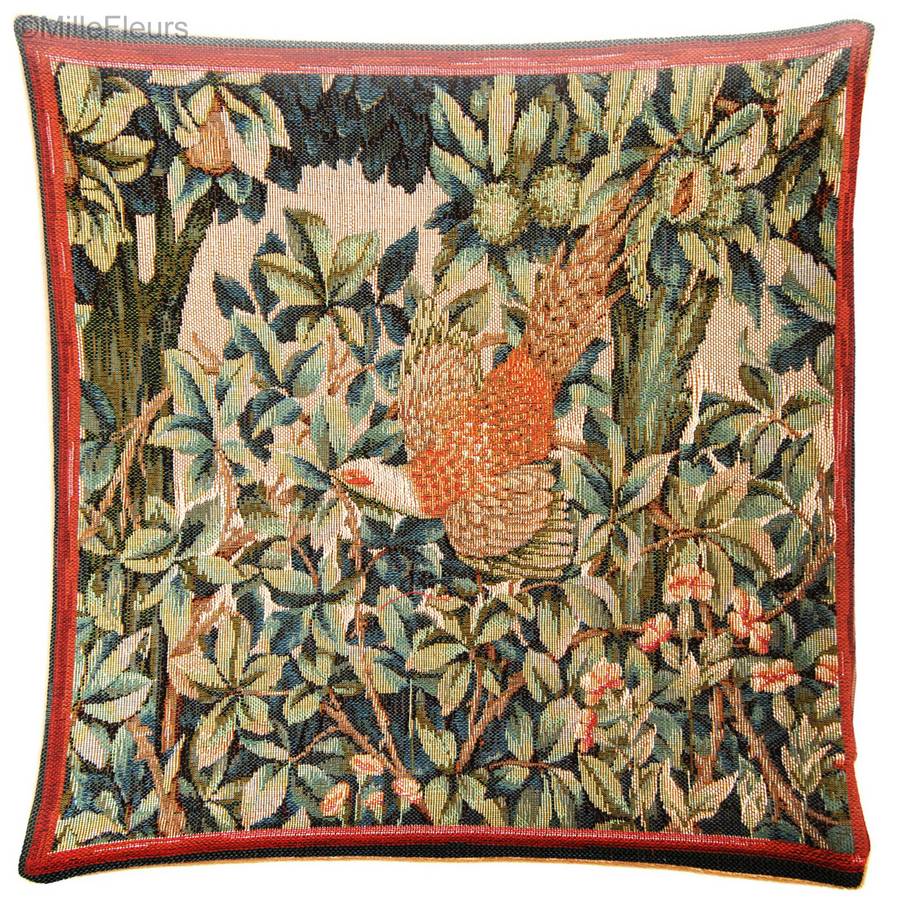 Faisan (William Morris) Housses de coussin William Morris & Co - Mille Fleurs Tapestries