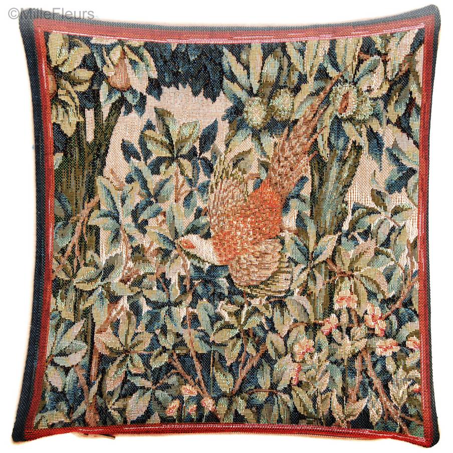 Faisán (William Morris) Fundas de cojín William Morris & Co - Mille Fleurs Tapestries