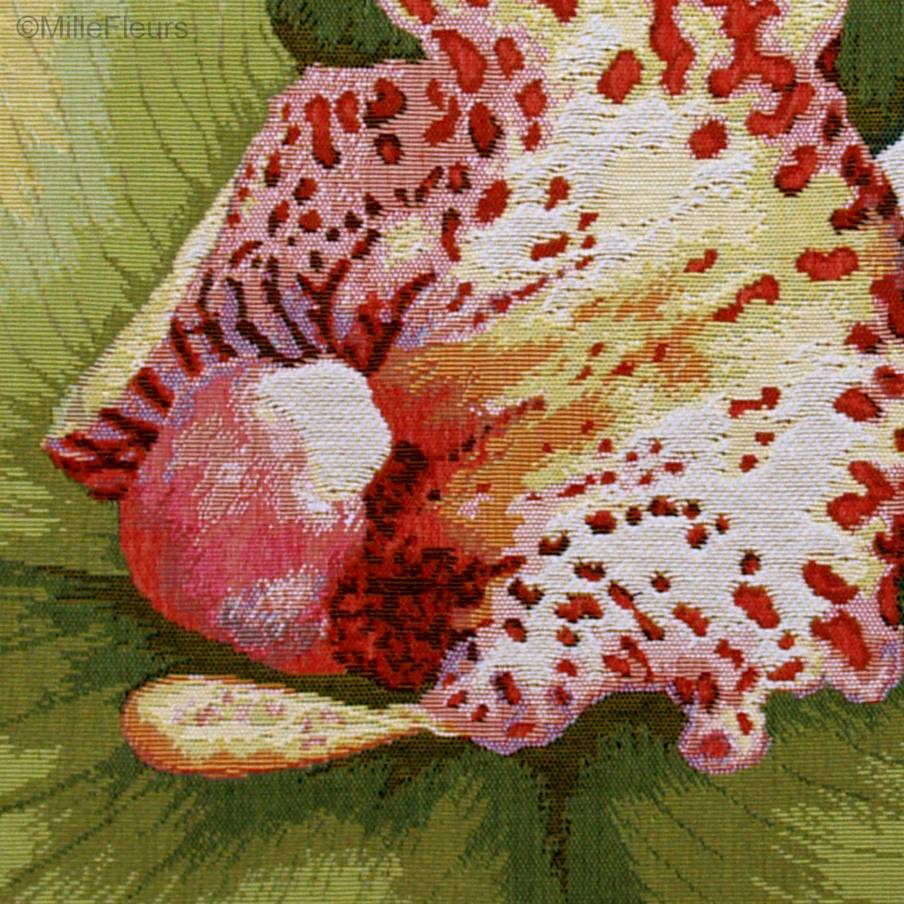 Orchidee Verte Housses de coussin Fleurs contemporain - Mille Fleurs Tapestries