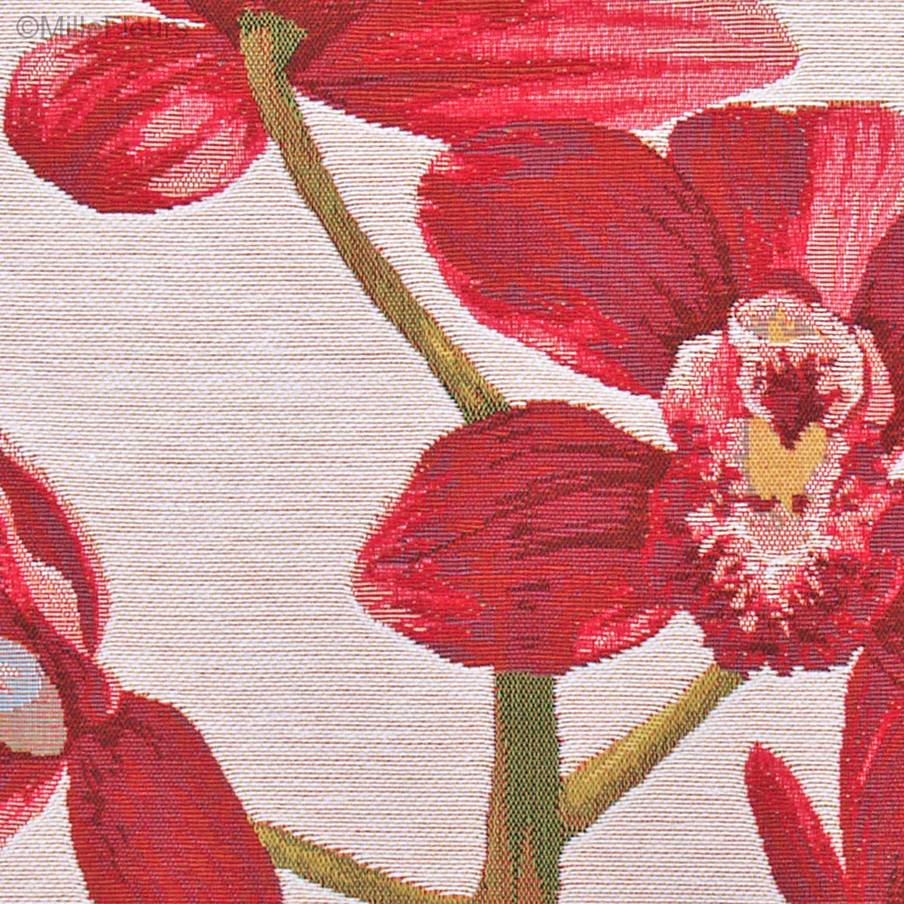Fushia Orchid Tapestry cushions Contemporary Flowers - Mille Fleurs Tapestries