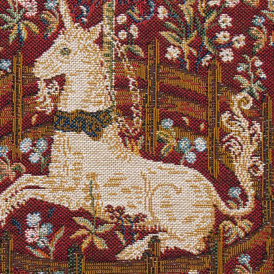Unicornio en Cautividad Fundas de cojín Serie del Unicornio - Mille Fleurs Tapestries