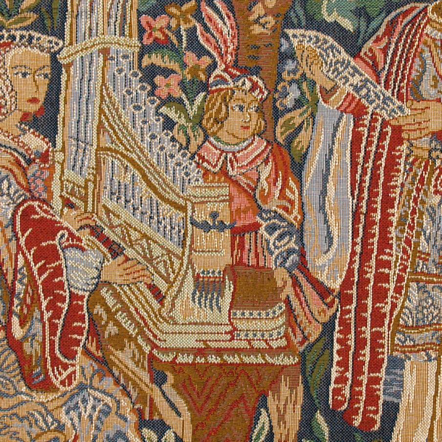 Señora con Órganos Fundas de cojín Medieval - Mille Fleurs Tapestries
