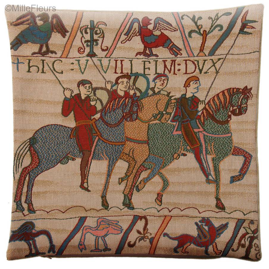 Bayeux Willelm Housses de coussin Tapisserie de Bayeux - Mille Fleurs Tapestries