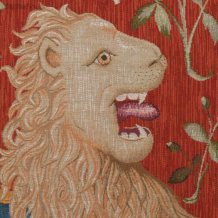 Lion Housses de coussin Série de la Licorne - Mille Fleurs Tapestries