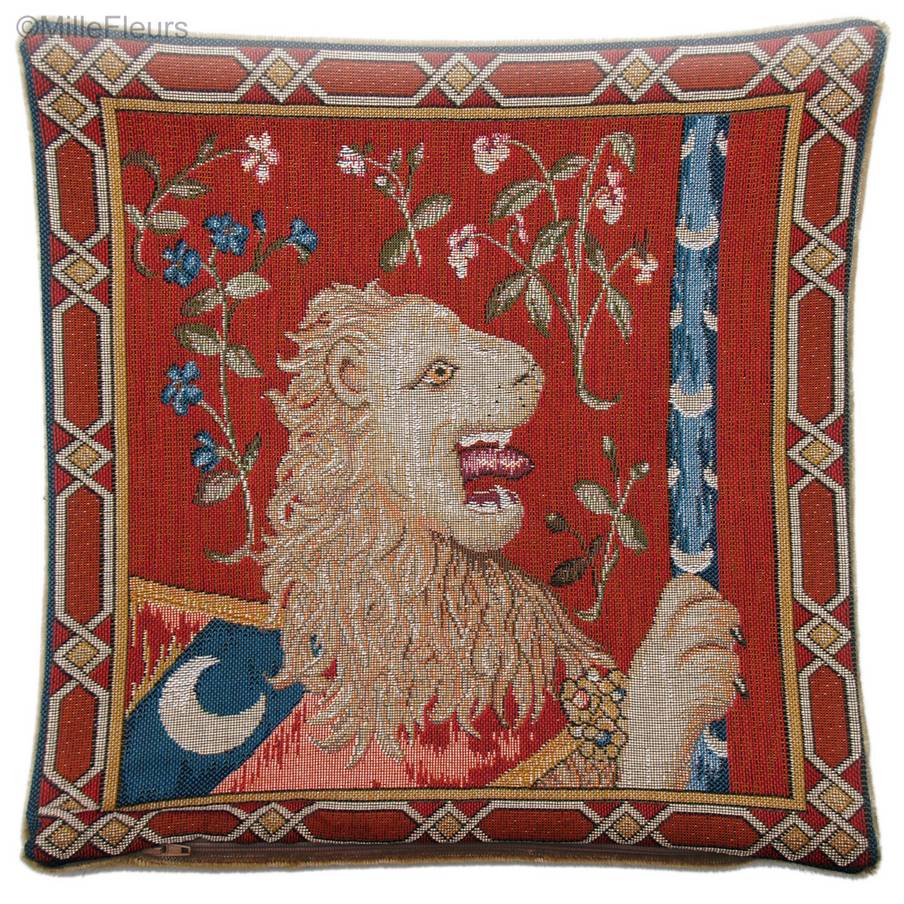 Lion Tapestry cushions Unicorn series - Mille Fleurs Tapestries