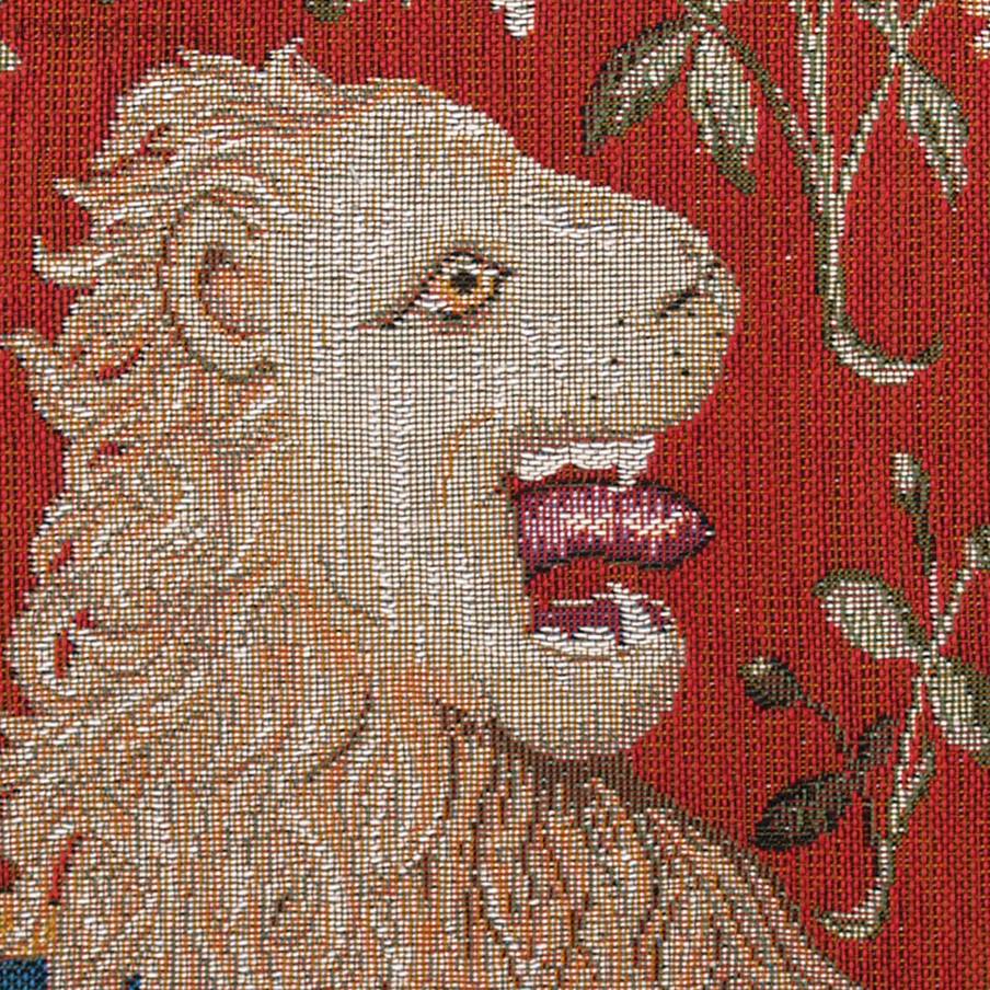 Lion Tapestry cushions Unicorn series - Mille Fleurs Tapestries