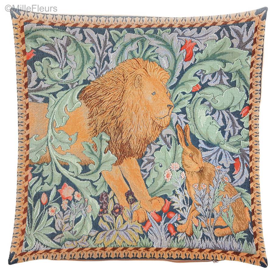 León y Liebre (William Morris) Fundas de cojín William Morris & Co - Mille Fleurs Tapestries
