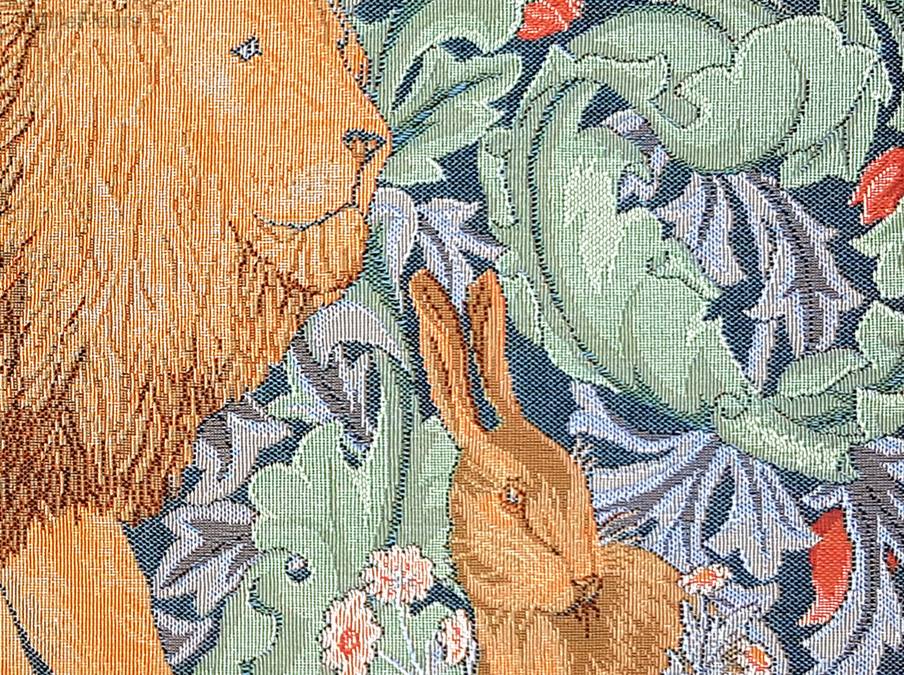 Lion and Hare (William Morris) Tapestry cushions Animals - Mille Fleurs Tapestries