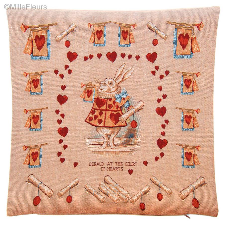 Heart Rabbit Tapestry cushions Alice in Wonderland - Mille Fleurs Tapestries