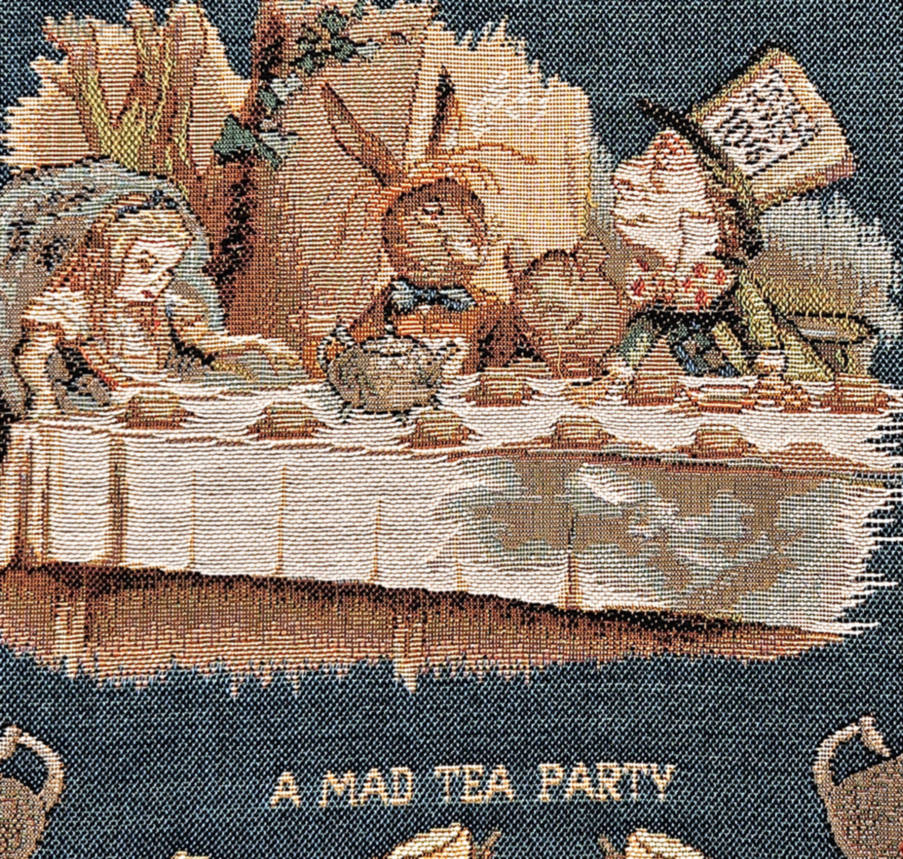 The Tea Party Tapestry cushions Alice in Wonderland - Mille Fleurs Tapestries
