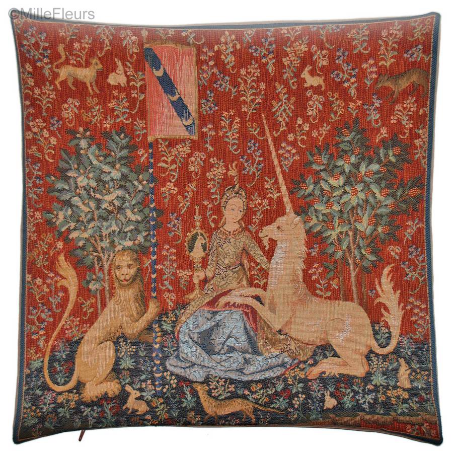 La Vue Housses de coussin Série de la Licorne - Mille Fleurs Tapestries