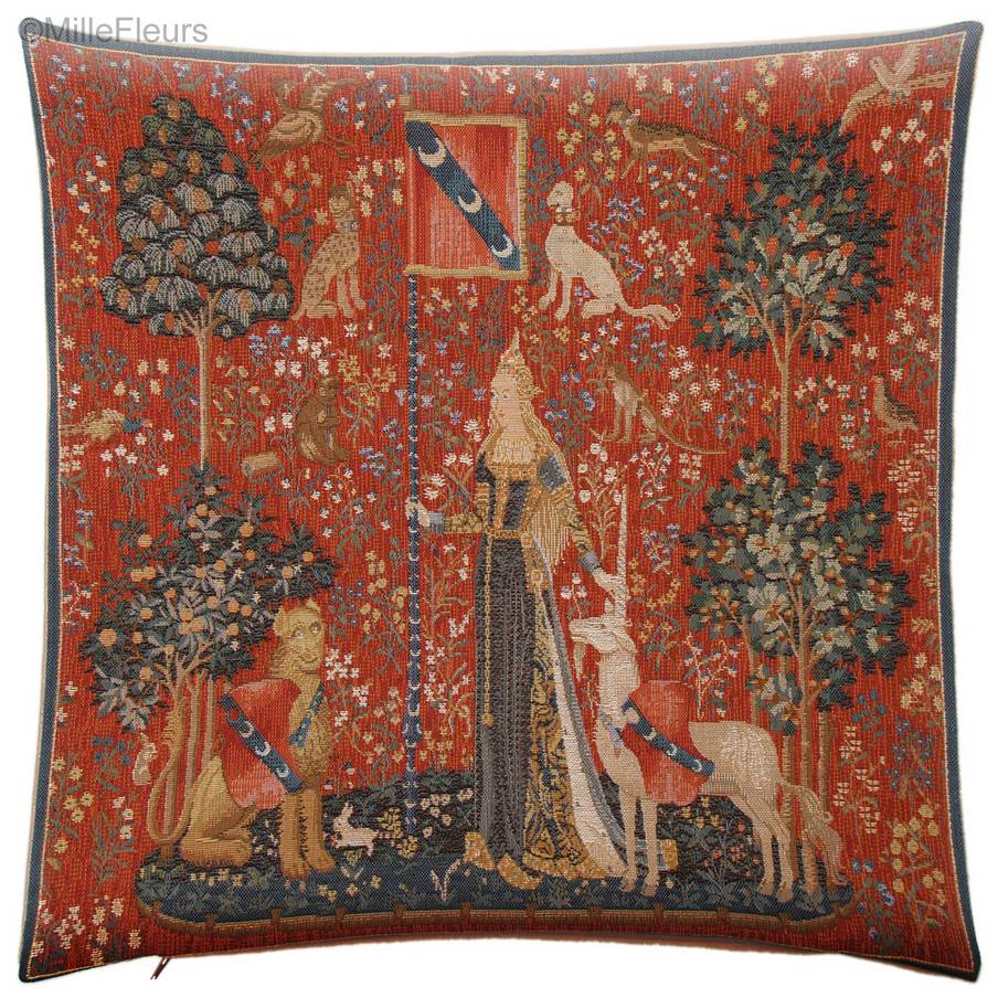 Le Toucher Housses de coussin Série de la Licorne - Mille Fleurs Tapestries