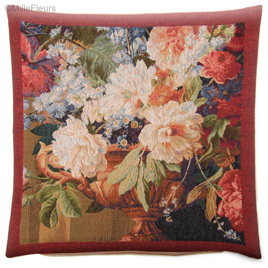 Vase and Peonies Tapestry cushions Classic Flowers - Mille Fleurs Tapestries