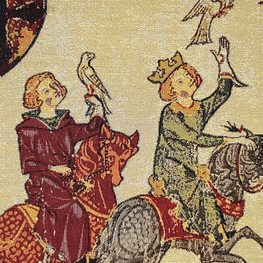 König Konrad der Junge Fundas de cojín Codex Manesse - Mille Fleurs Tapestries