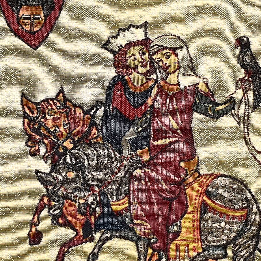 Wernher von Teufen Housses de coussin Codex Manesse - Mille Fleurs Tapestries