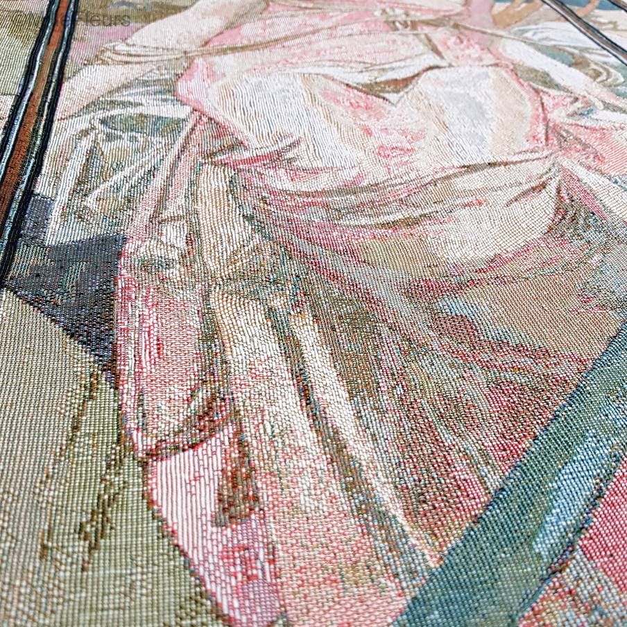 Wakker worden in de Morgen (Mucha) Wandtapijten Alfons Mucha - Mille Fleurs Tapestries
