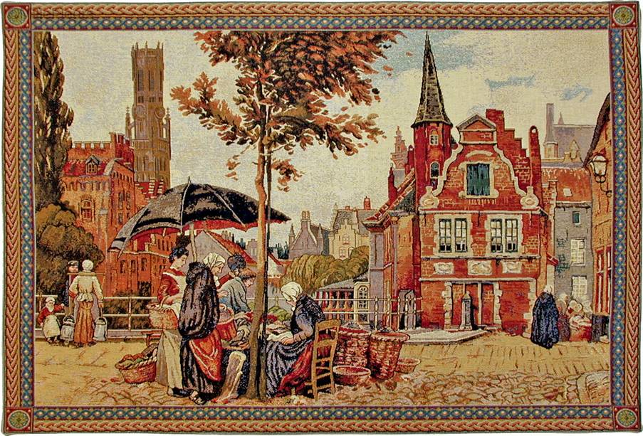 Vishandelaars (Flori Van Acker) Wandtapijten Brugge en Vlaanderen - Mille Fleurs Tapestries