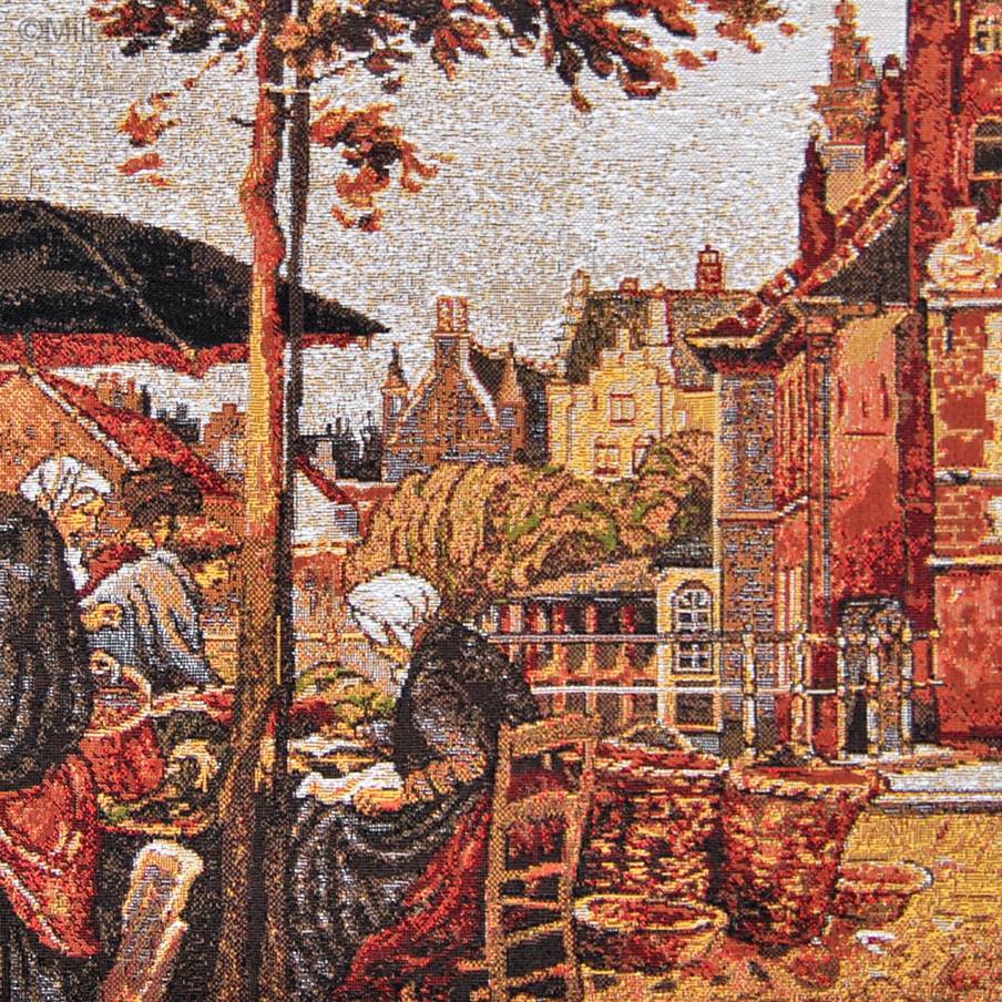Vishandelaars (Flori Van Acker) Sierkussens Belgische Historische Steden - Mille Fleurs Tapestries