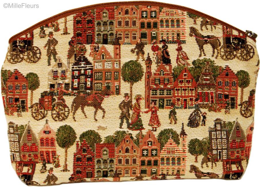 Bruges Market Make-up Bags Bruges - Mille Fleurs Tapestries
