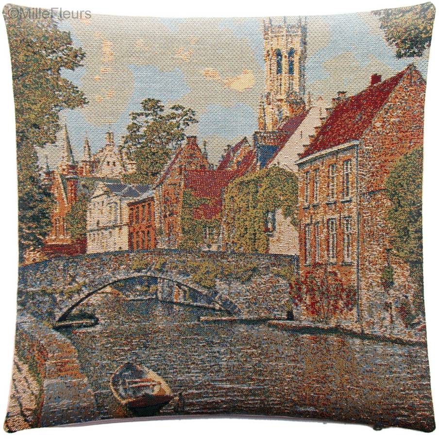 Groenerei à Bruges Housses de coussin Villes Historiques Belges - Mille Fleurs Tapestries