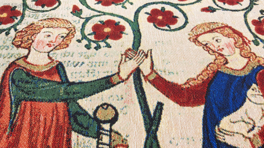 Codex Manesse Triptiek 2 Wandtapijten Codex Manesse - Mille Fleurs Tapestries