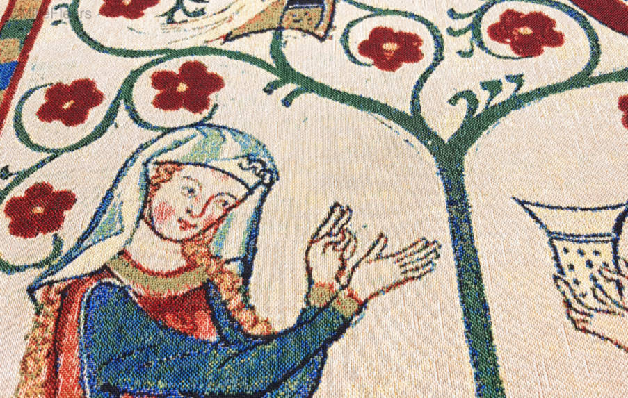 Codex Manesse Tríptico 2 Tapices de pared Codex Manesse - Mille Fleurs Tapestries