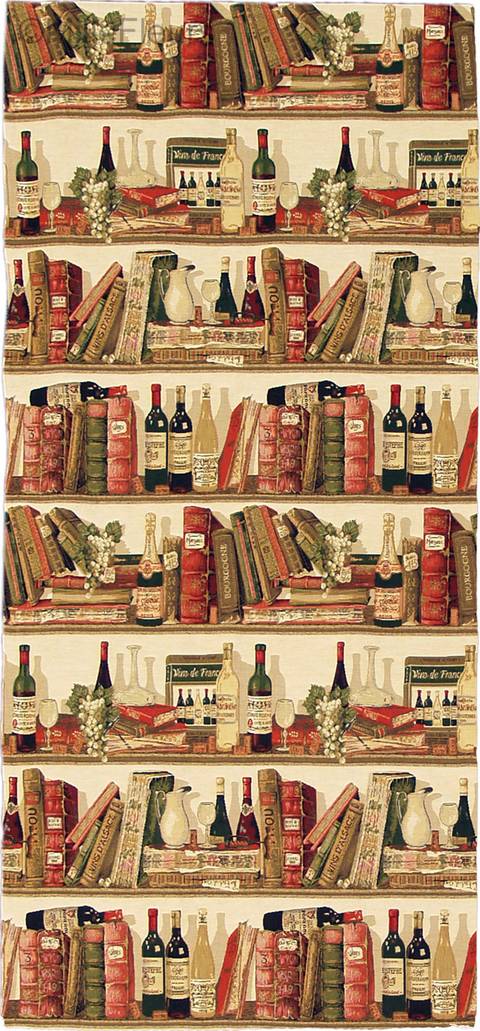 Book and Wine Shelf Wall tapestries Bookshelves - Mille Fleurs Tapestries