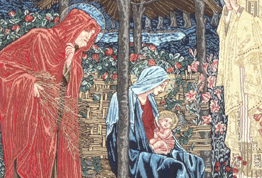 Aanbidding door de Koningen (Edward Burne-Jones) Wandtapijten Religieus - Mille Fleurs Tapestries