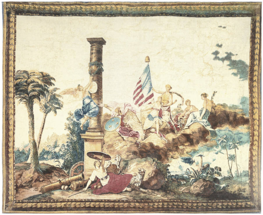 Continent of America Wall tapestries Maps and Nautical - Mille Fleurs Tapestries